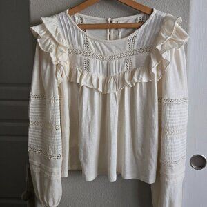 Anthropologie Bohemian 100% Cotton Peasant Blouce